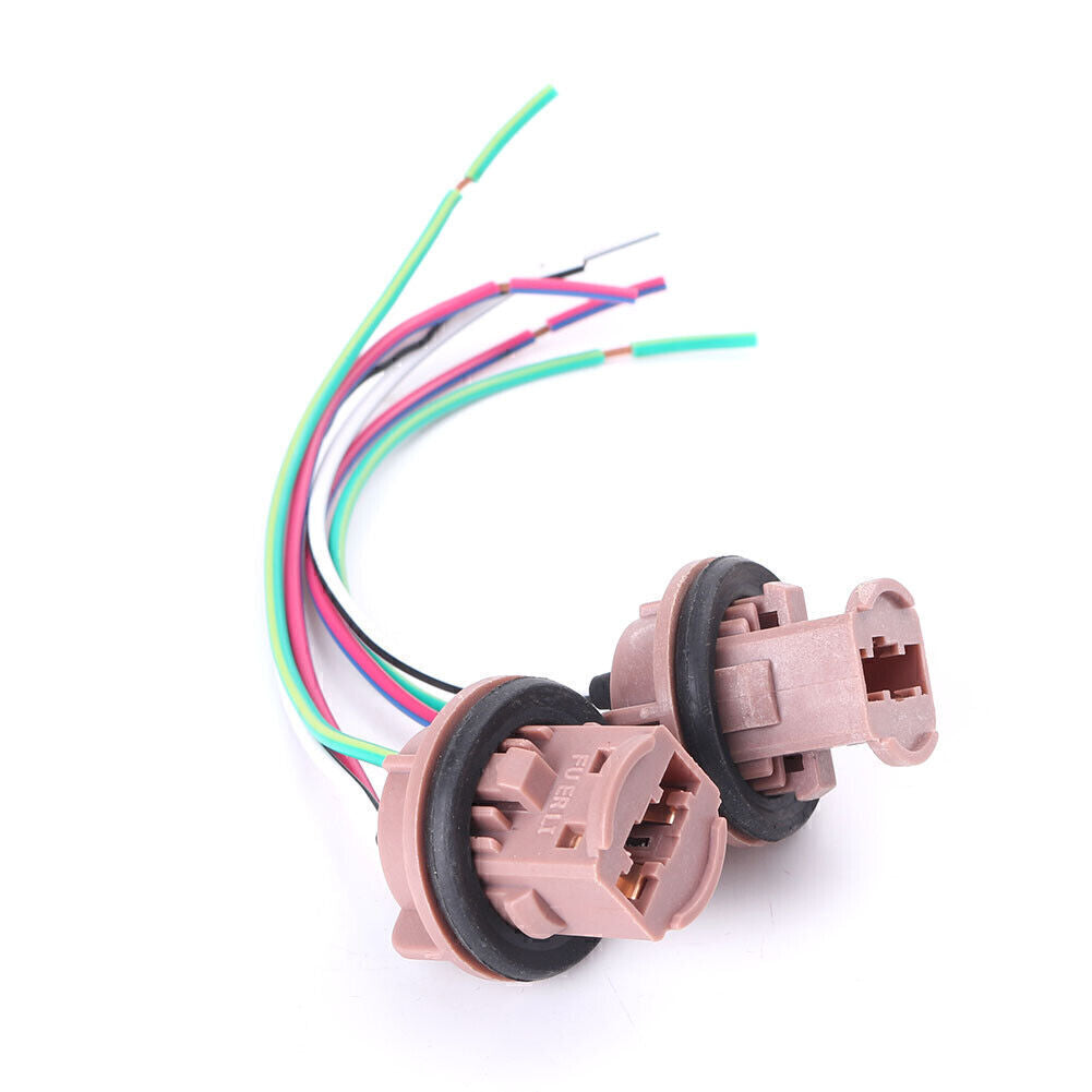 2x T20 LED Bulb Brake Signal Light Sockets Harness Wire For 7440 7441 7443 992A