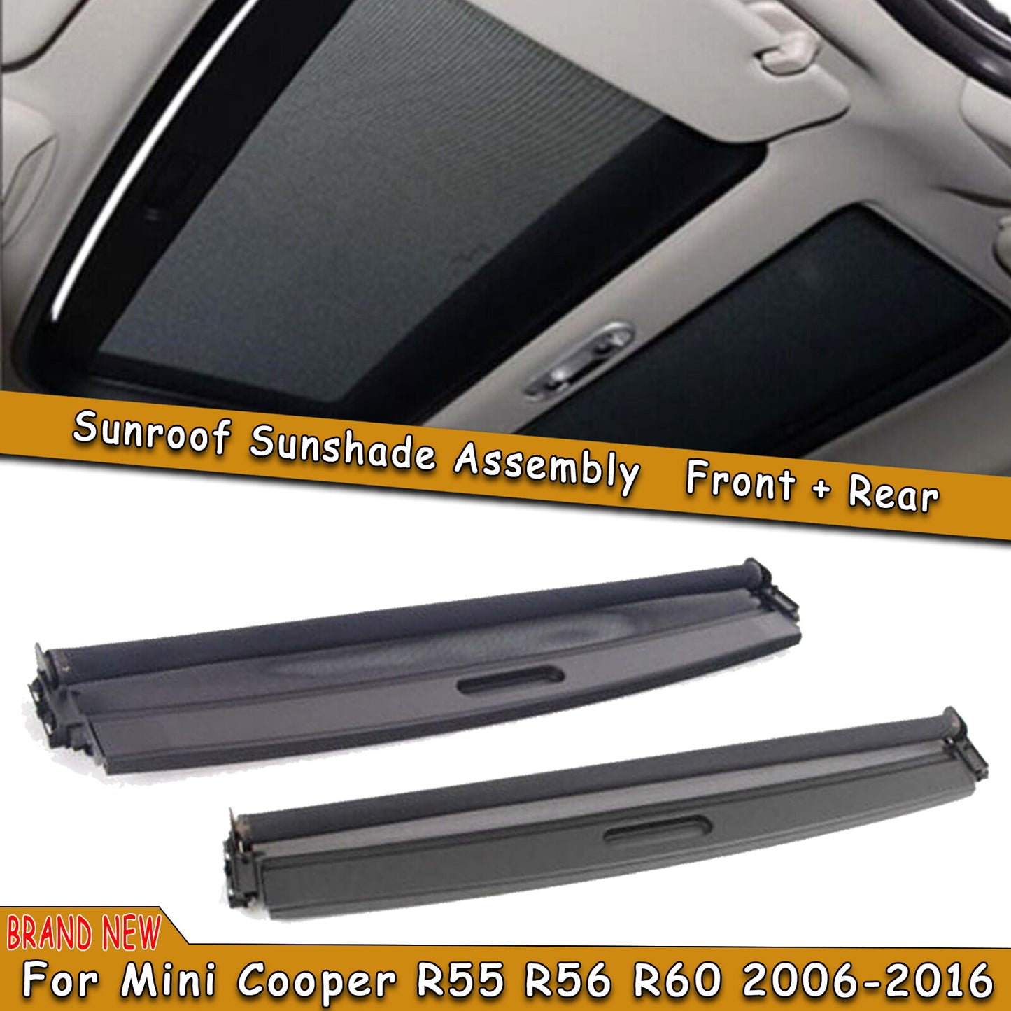 Front Rear Sunroof Sunshade Cover for MINI Cooper R55 R56 2006-2015 54102757016