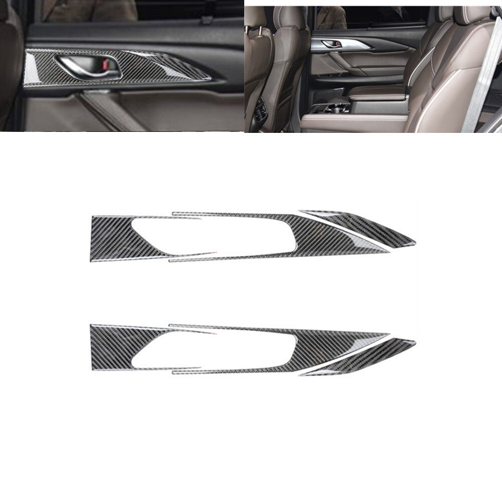6Pcs Carbon Fiber Interior Rear Door Handle Cover Trim for Mazda CX-9 2016-2022