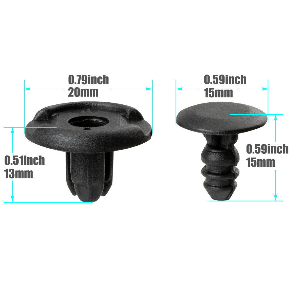 100PCS Front Fender Clip Retainer Bumper Rivet for Honda Replaces 91512-SX0-003