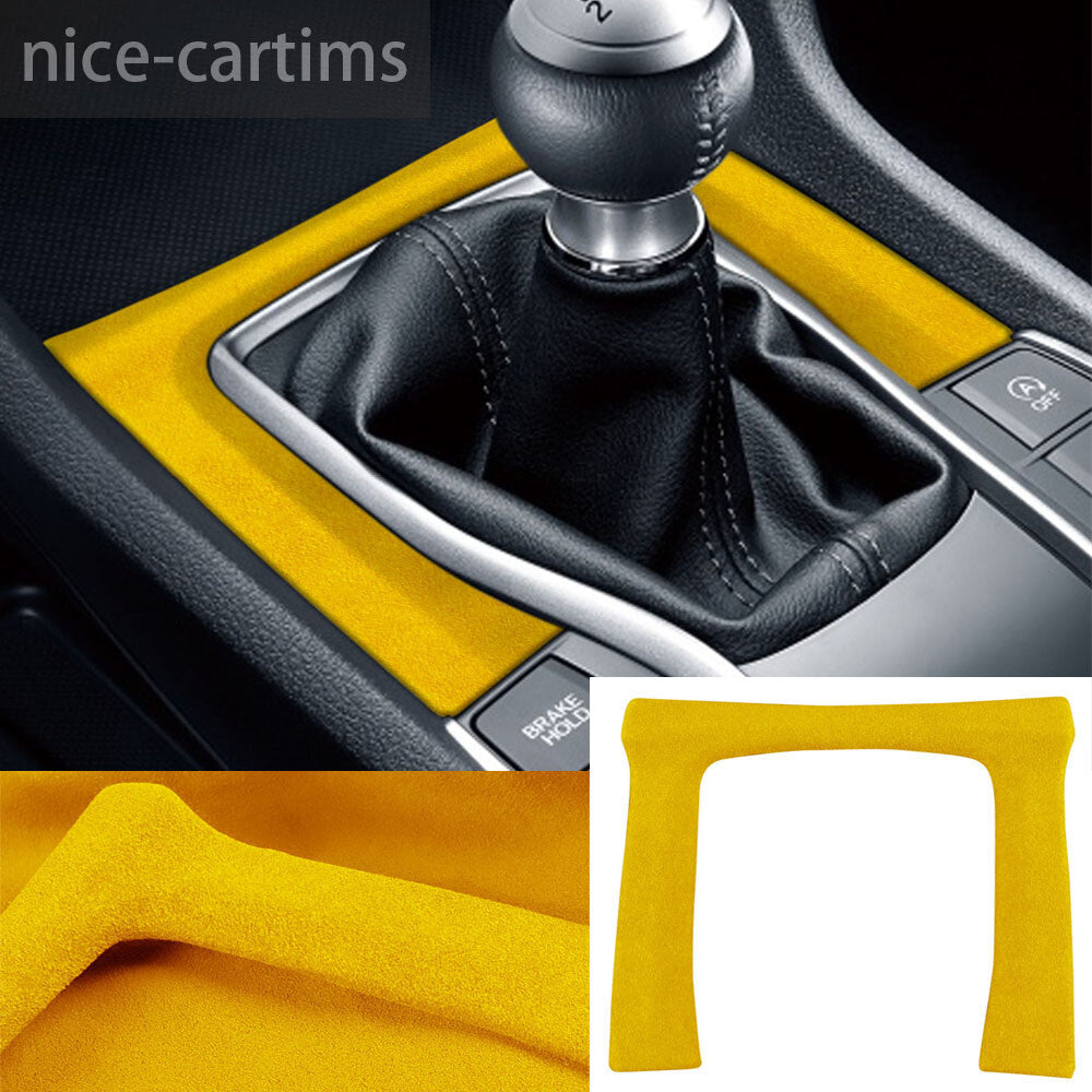 for Honda for Civic 10th 2016-2021 Console Manual Gear Shift Panel Trim Suede Yellow