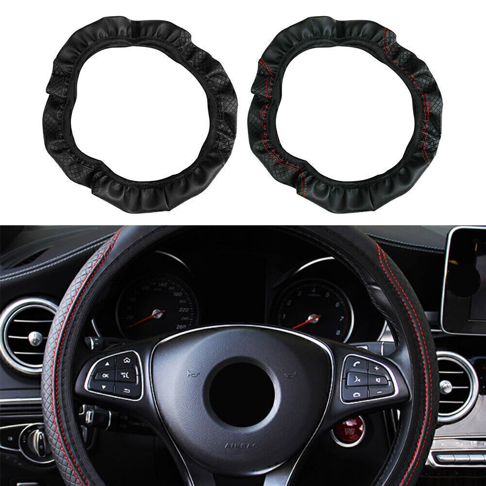 Car Steering Wheel Cover For 15/37-38CM PU Leather Good Grip Car Accessories