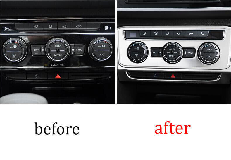 for Volkswagen Atlas 18-23 Steel Silver Air Conditioning Switch Panel Cover Trim