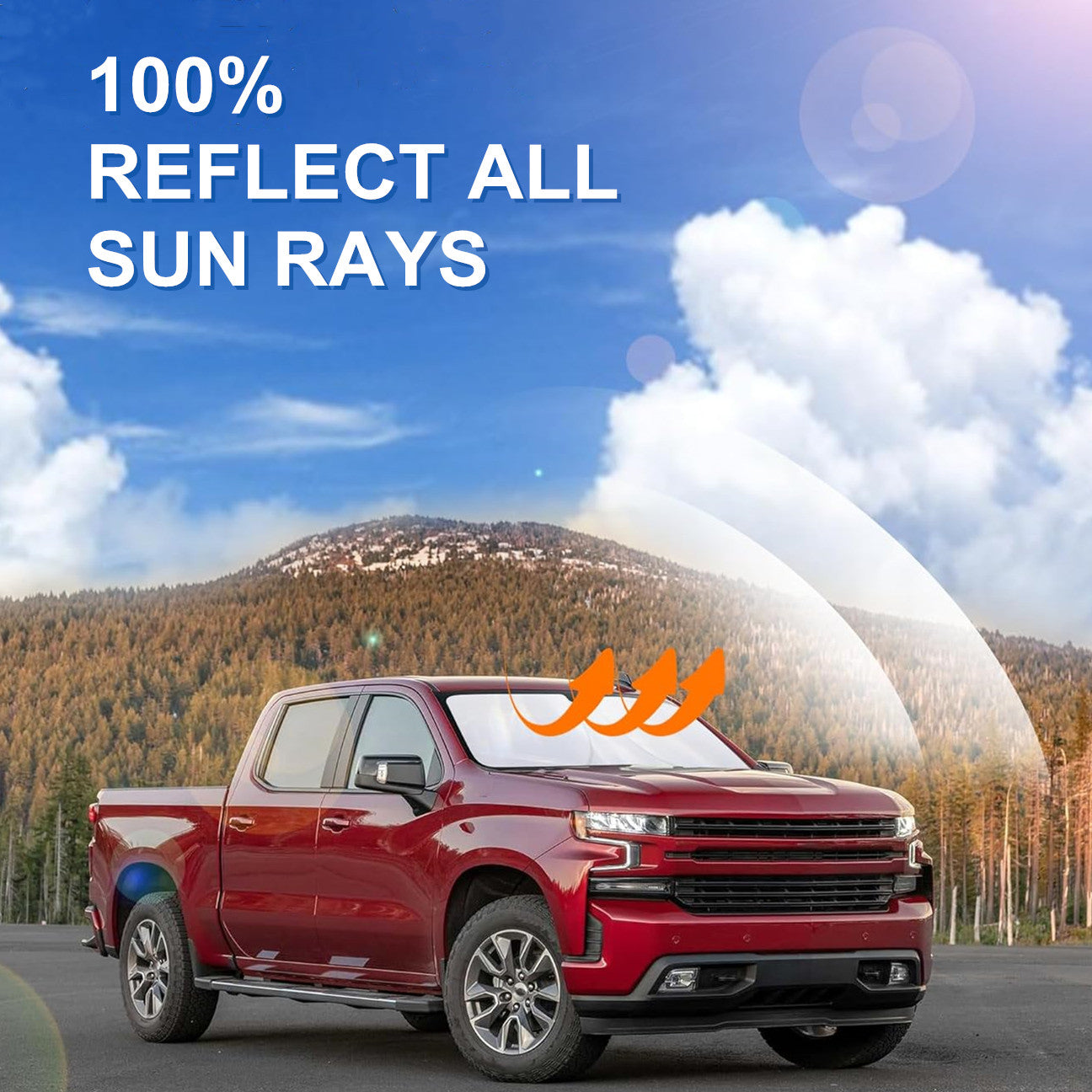 Custom Fit 2014-2019 Silverado for GMC for Sierra Cab Front Windshield Sun Shade Cover