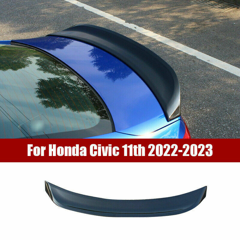 Carbon Fiber ABS Rear Tail Trunk Spoiler Wing Lip Trim for Honda for Civic 2022-2023