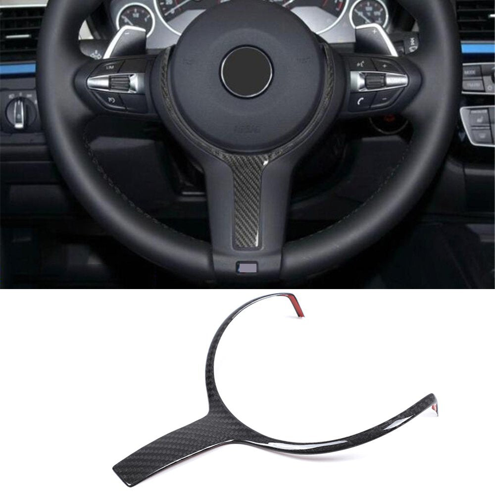 Real Carbon Fiber Steering Wheel Trim for BMW 3 Series F30 X1 X2 X5 X6 2013-2019