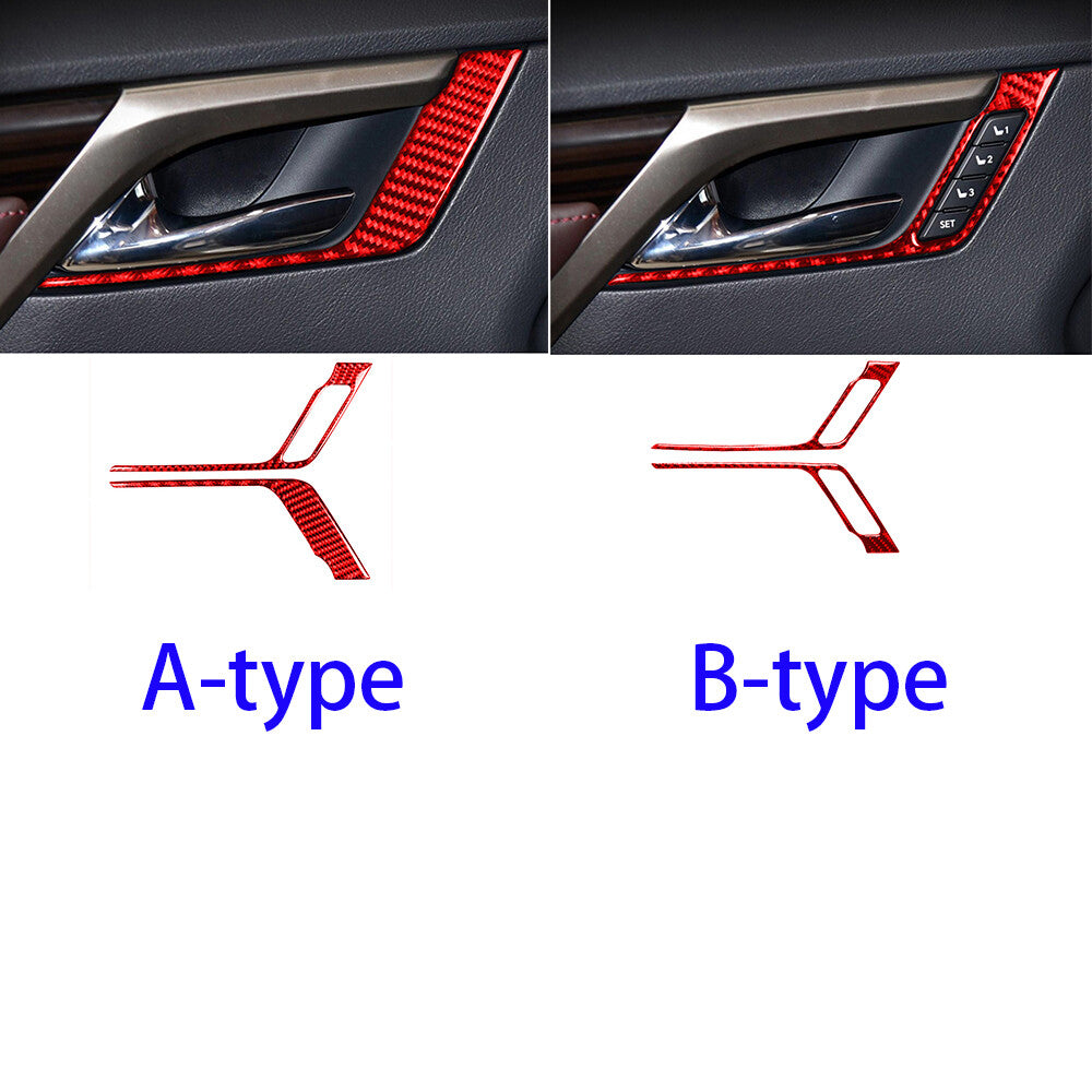 Red Carbon Interior Door Handle Panel Trim for Lexus RX300 270 200T 450H 2016-19