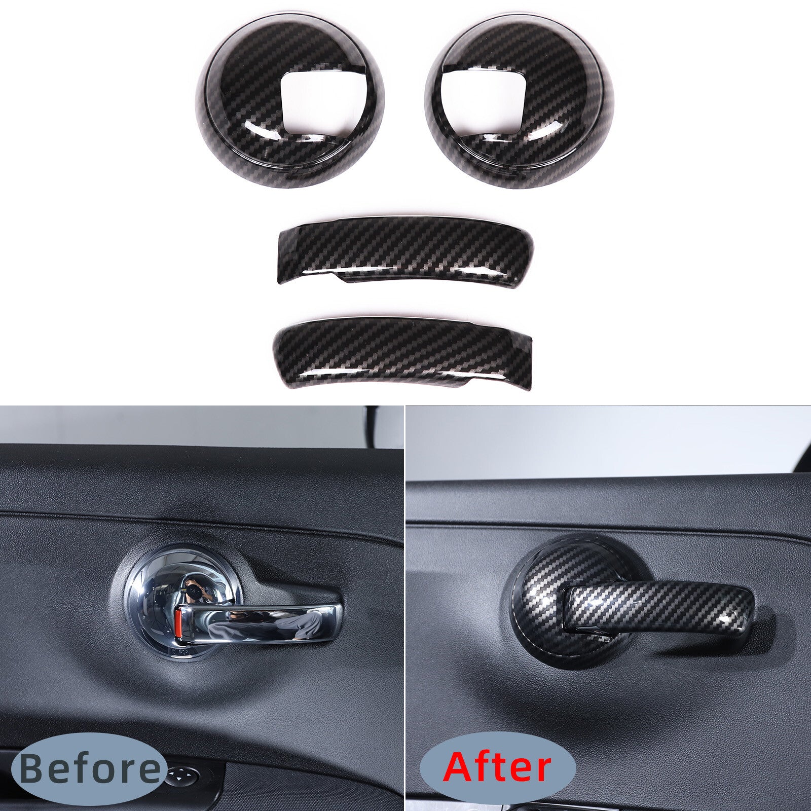 ABS carbon fiber center control gear cover trim for BMW 3 Series E90 (2008-12-)