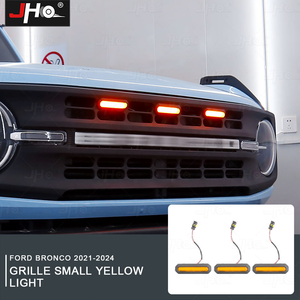 Front Grille LED Light Style Grill Trim for Ford Bronco 2021-2024