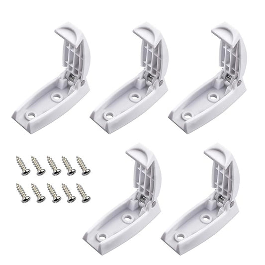 5PACK RV White Baggage Door Catch Holder Clips Latch For Trailer Motorhome
