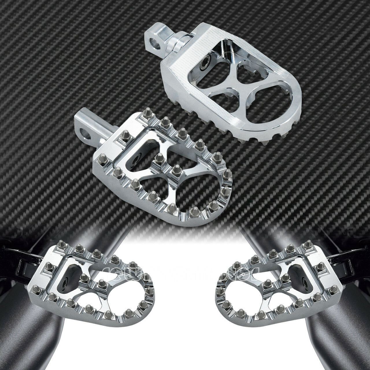 CNC Chrome Wide Foot Peg Rests Fit for Harley Sportster XL Dyna Touring Bobber