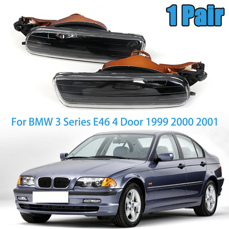 1 Pair Front Bumper Fog Light Fog Lamp Without Bulb for BMW E46 323i 1999-2001
