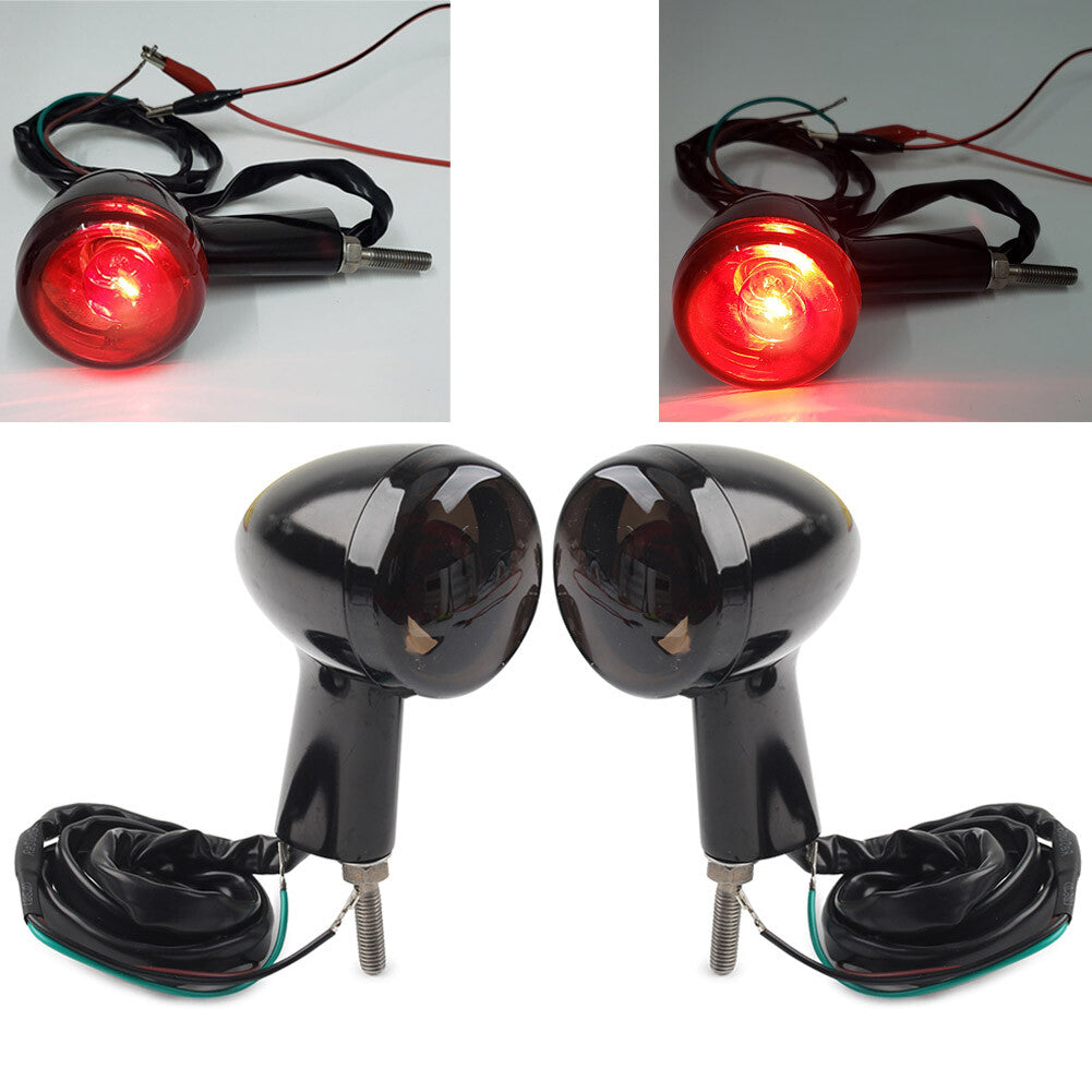 Rear Turn Signals Light Black Shell Brown Lens for Harley XL883 1200 X48 2004-22