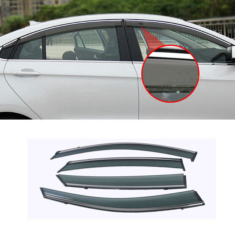 for Hyundai Sonata 20-2023 W/Chrome Window Visor Vent Shade Sun Rain Guard Trim