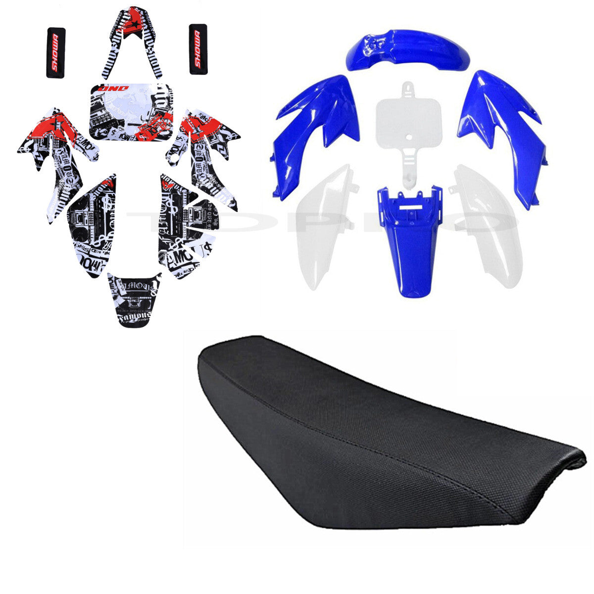 Plastic aerodynamic decal for seat for CRF50 XR50 cooler SSR 110cc 125cc Pit bicycles