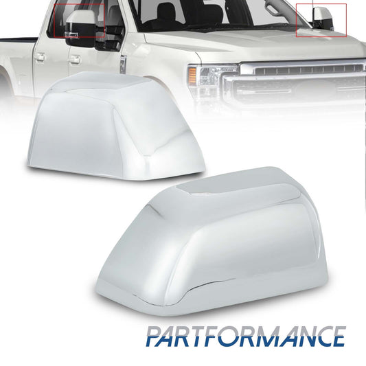Top Half Tow Mirror Protective Case Chrome for 2017-2024 for Ford F250 F350 Super Duty