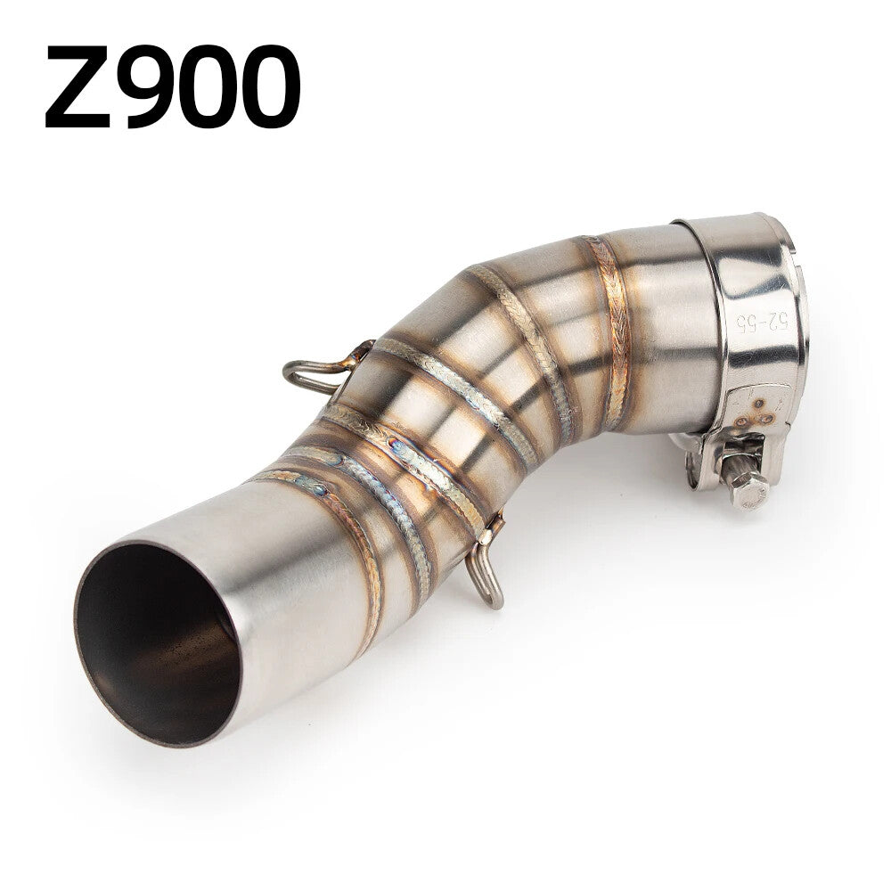 Racing Slip-On Exhaust Mid Pipe Fit Stainless Steel Kit for Kawasaki Z900 2017-2019