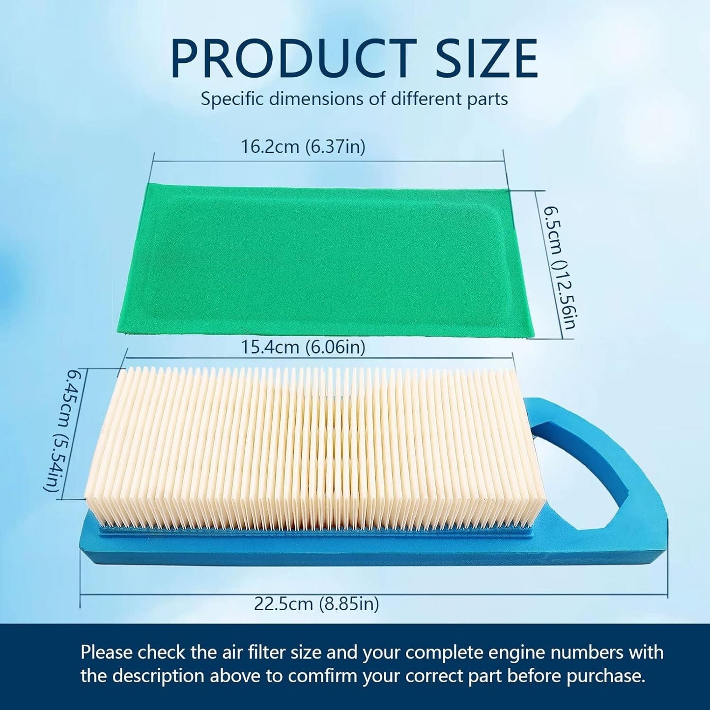 2xAir Filter For M149171 GY20573 BriggsStratton 4211 4214 697634