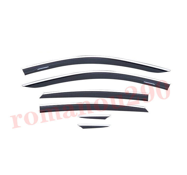 for Toyota Venza 2021-2024 Black+Chrome Window Visor Vent Shades Sun Rain Guard