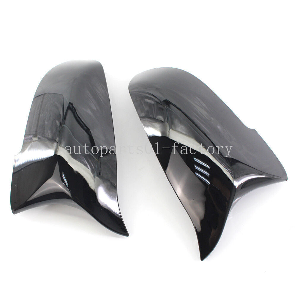 1Pair L+R Gloss Black Mirror Cover Cap For 2014-2018 for BMW F10 F11 F18 LCI