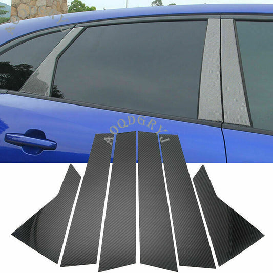 PC Carbon Fiber Side Window Pillar Posts Cover Trim for Jaguar F-PACE 2016-2020