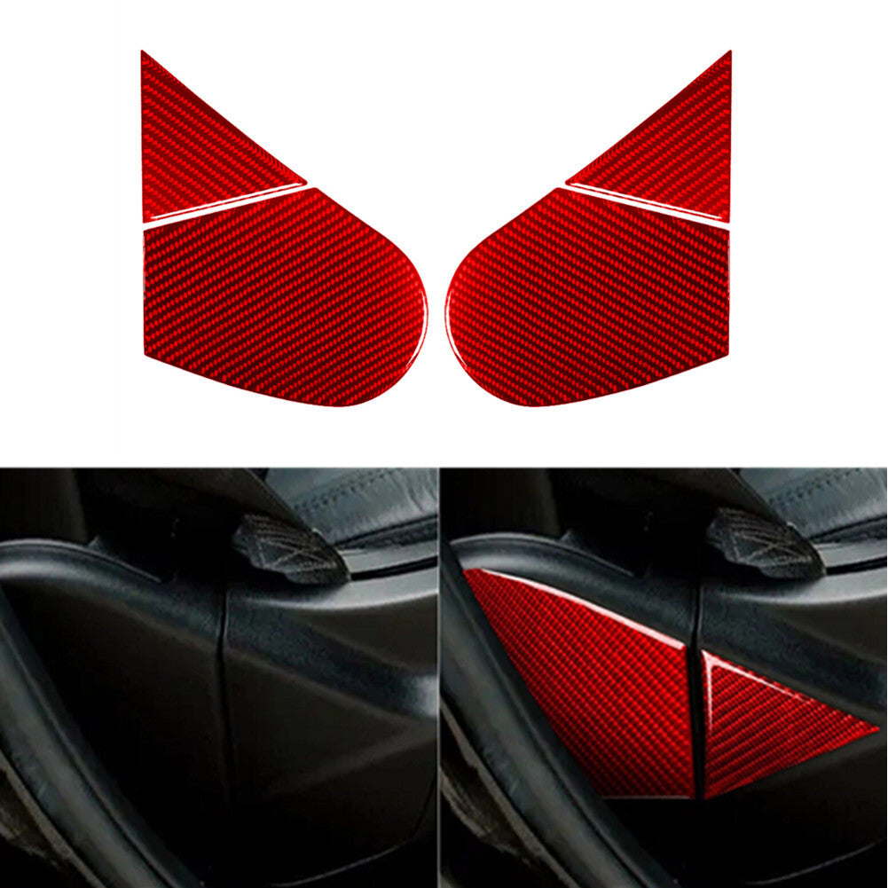 4X Red Carbon Fiber Front Door for Seat W/o Power Cover Trim for Dodge Durango 14-20