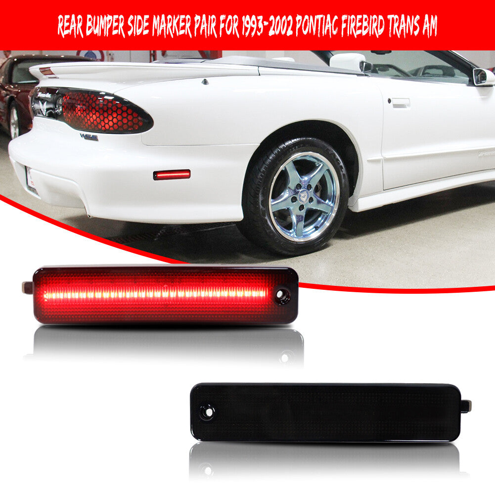 Suitable for 93-02 for Pontiac Firebird Trans AM Smoked LED Bumper Red LED Side Marker Lights