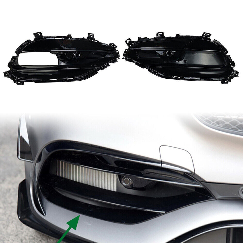 Front Bumper Fog Lamp Grille ABS for Mercedes-Benz A-Class W176 2016 2017 2018