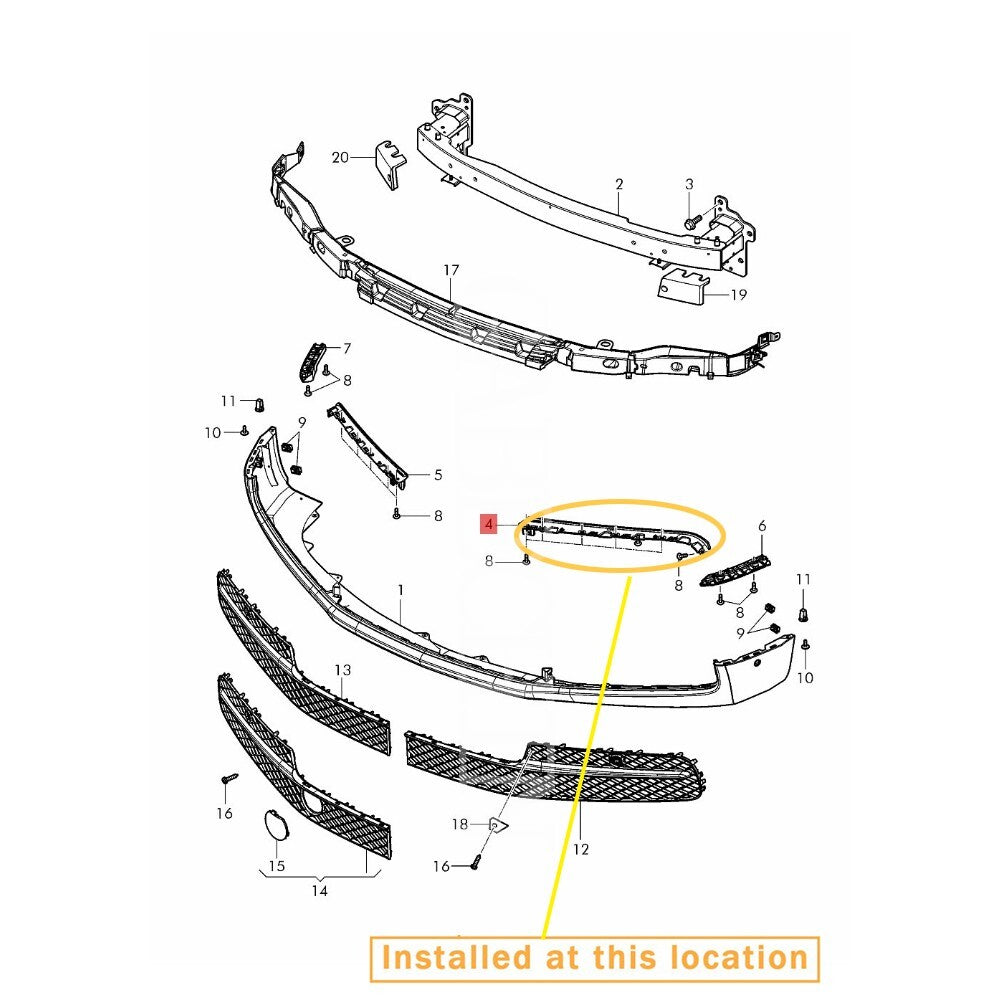 Suitable for Bentley Flying Spur Guide frame left. Equipment Manufacturer: 4W0807045A
