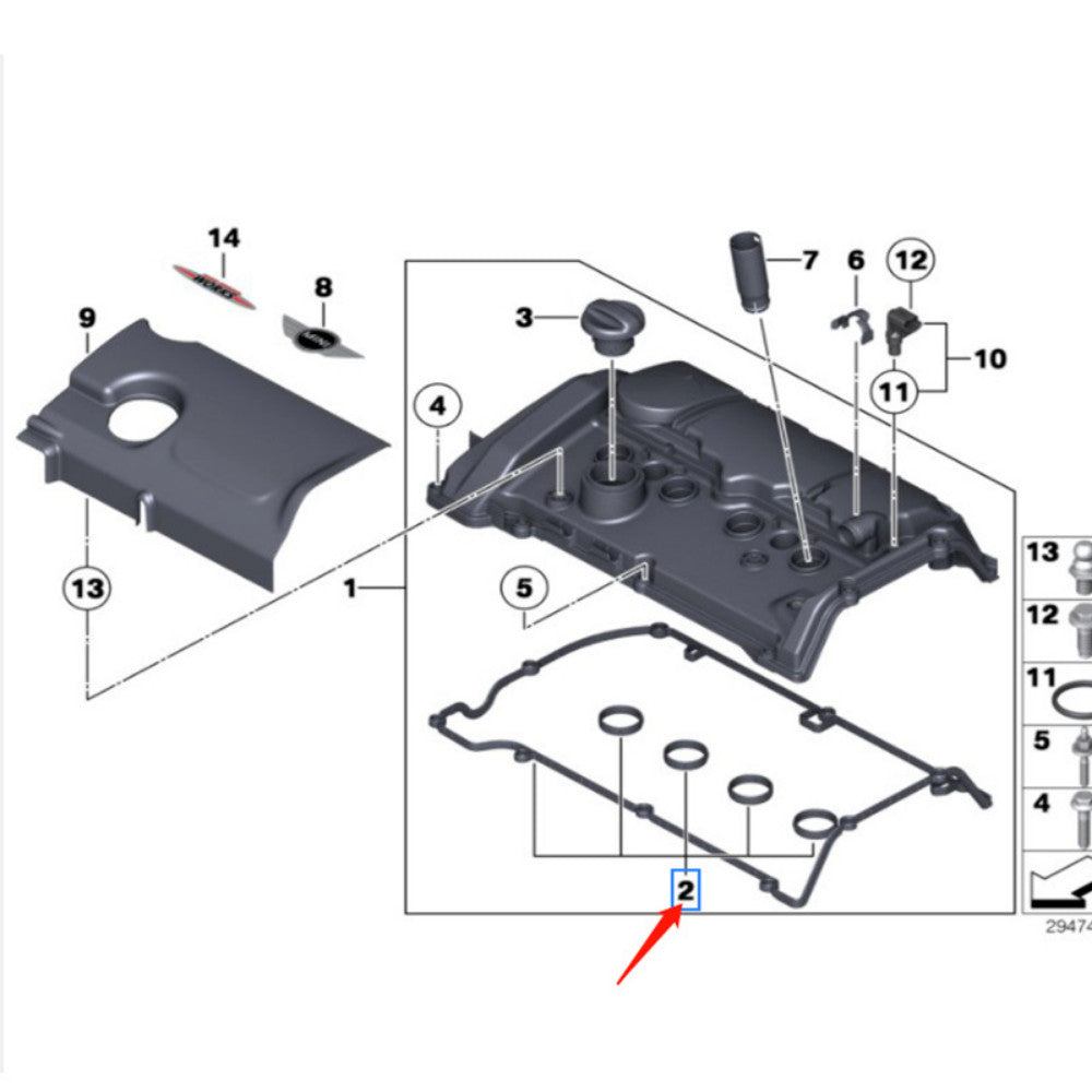 Valve Cover Gasket Set for MINI COOPER S R55 R56 R57 R58 R59 1.6T 11127582400