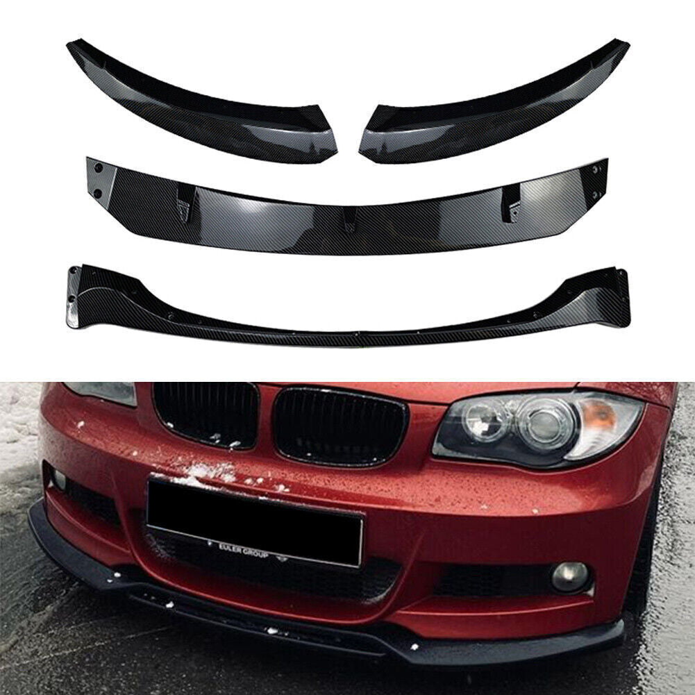 Front Bumper Lip Spoiler Diffuser Body Kit Fit for BMW 1 Series E82 E88 Glossy Black