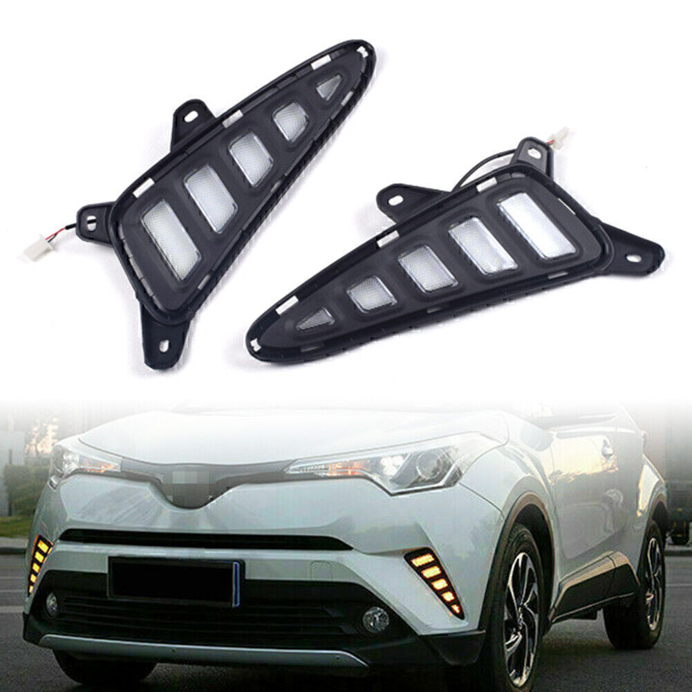 DRL Daytime Running Light Turn Signal Lamp 3 Colors for Toyota CHR C-HR 2017-20