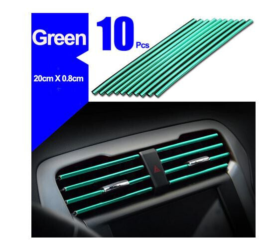 10-piece automotive air conditioning socket decorative molding trim strip in green for Peugeot