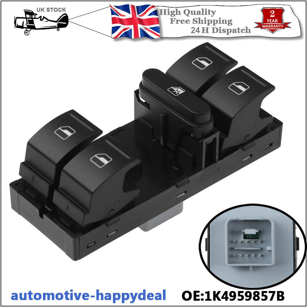for VW for Passat B6 B7 CC Front Drivers Electric Window Switch 4 Door 1K4959857B