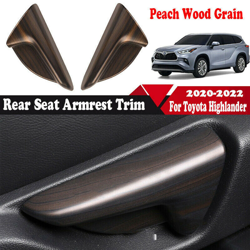 for Toyota Highlander 2020-2022 Wood Grain ABS Car Rear for Seat Armrest Handle Trim