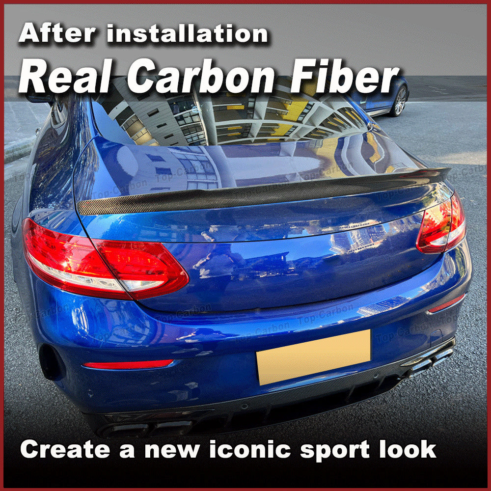 Fit for Mercedes C205 C63 Coupe 2015-21 REAL Carbon Fiber Rear Trunk Spoiler