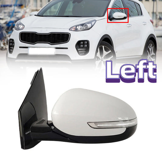 for KIA Sportage KX5 QL 2016-2019 White 8Pins Left Rear View Mirror Assembly