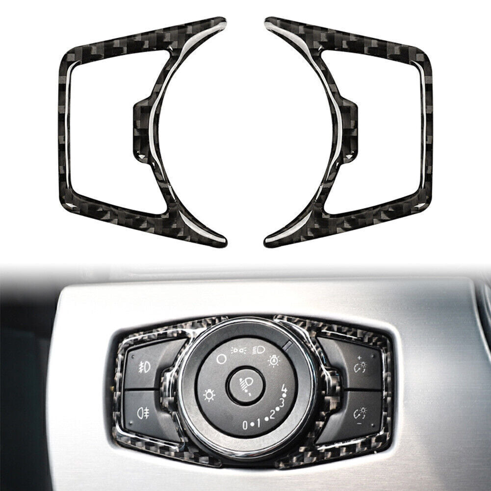 Headlight Switch Trim Carbon Fiber Sticker for Ford F150 for Mustang Explorer 14-up