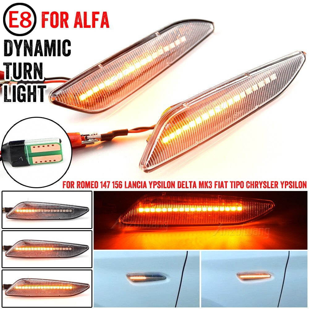 2Pcs Dynamic Side Marker Light Signal for Alfa Romeo 156 typ (932) 1997-2005