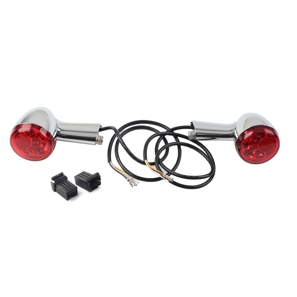 LED Rear Turn Signals Brake Light Fit for Harley Sportster XL 883 XL1200 Red Lens