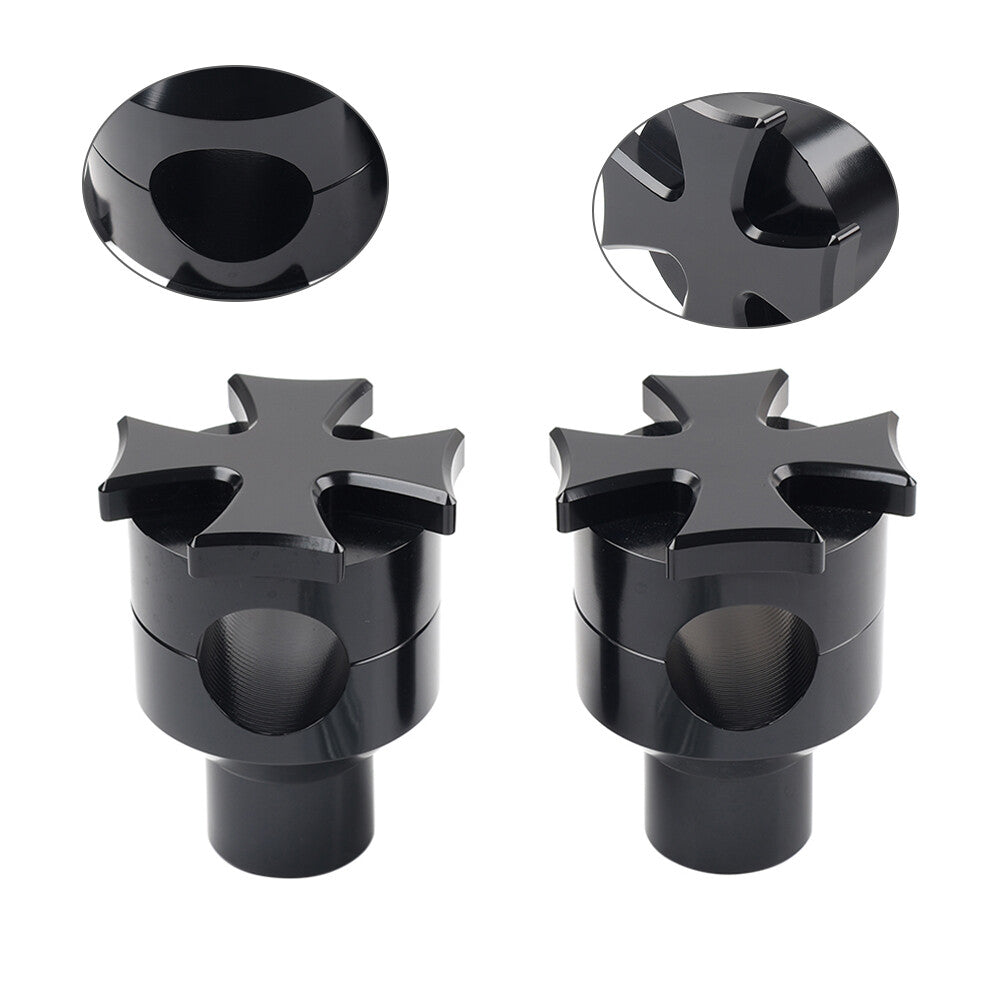 Universal 2 Rise Handlebar Riser Clamp Mount Fit for Harley Softail Dyna Road King
