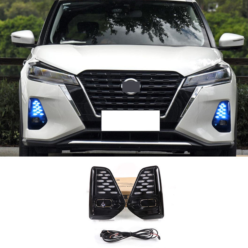 Suitable for NISSAN KICKS 2021-2024 LED daytime running lights, fog lights, and rotating signal.
