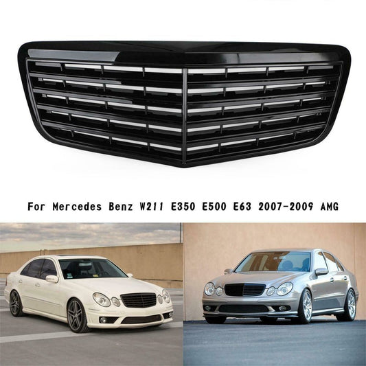 Black Front Grille Grill for Mercedes-Benz W211 E300 E350 E500 2007-2009