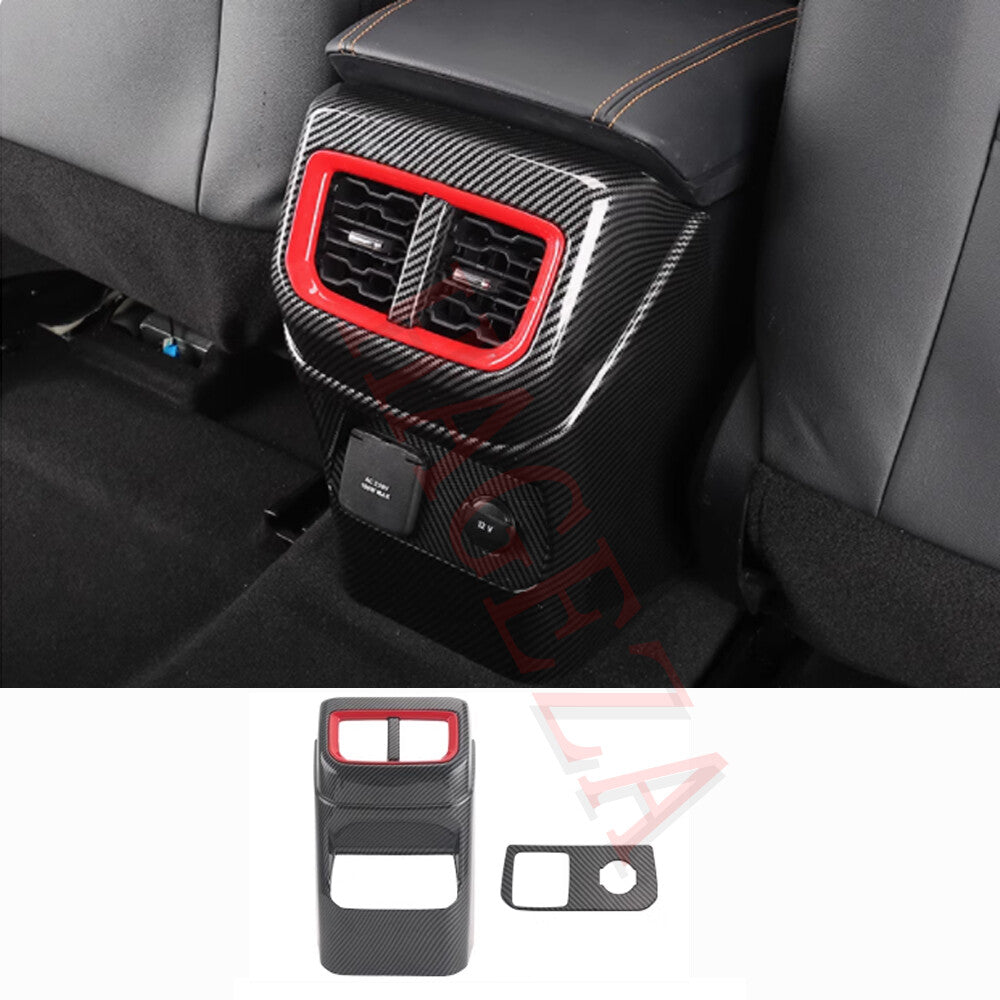 for Ford Ranger 2023-2024 Carbon Fibe Rear for Seat Air Outlet Anti-Kick Panel Cover