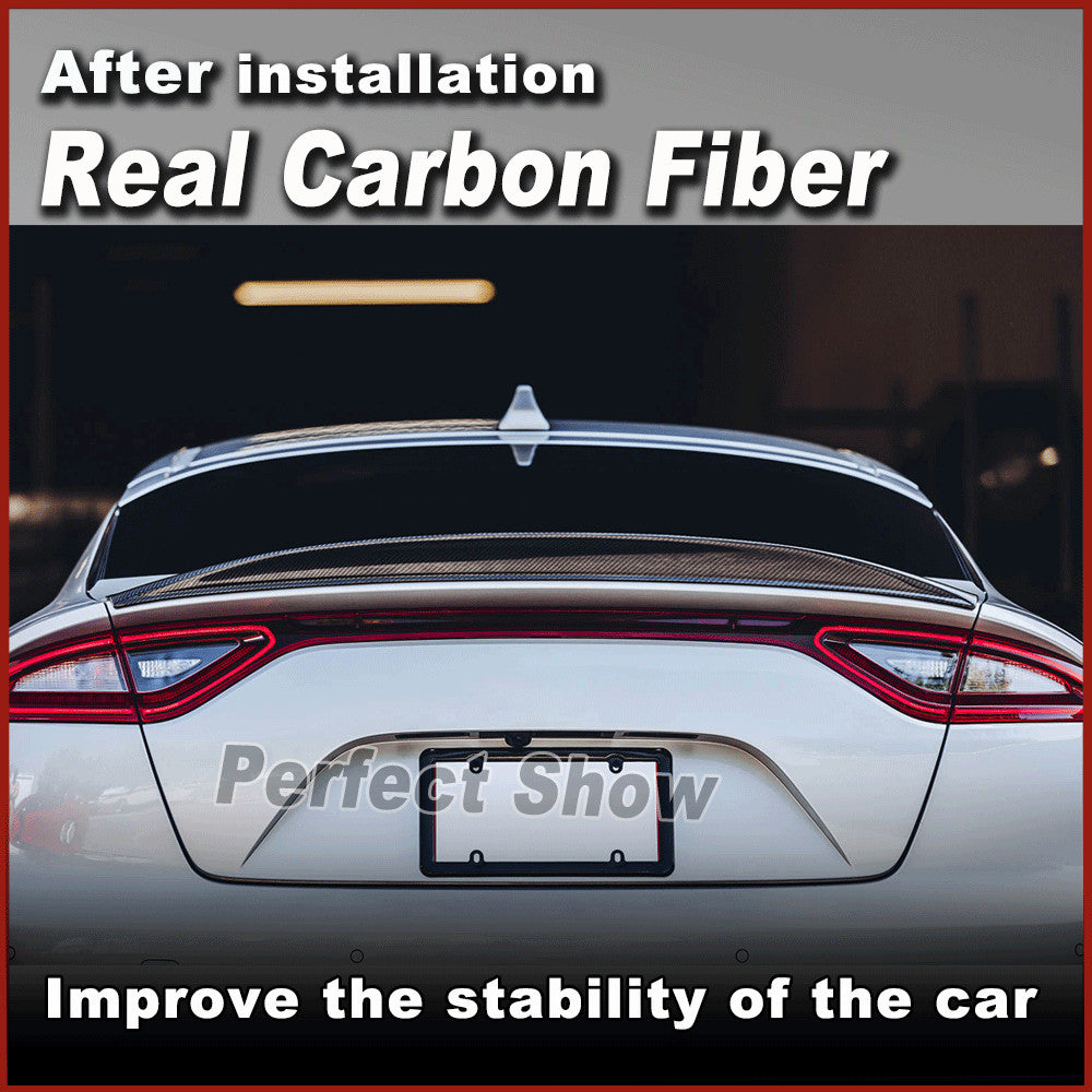 Fit for Kia Stinger 2018-2023 REAL CARBON FIBER Rear Trunk Spoiler Boot Wing Lip