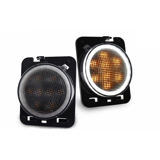 LED Fender Side Marker Light DRL Smoke Lens Fit For 2007-2017 for Jeep for Wrangler JK