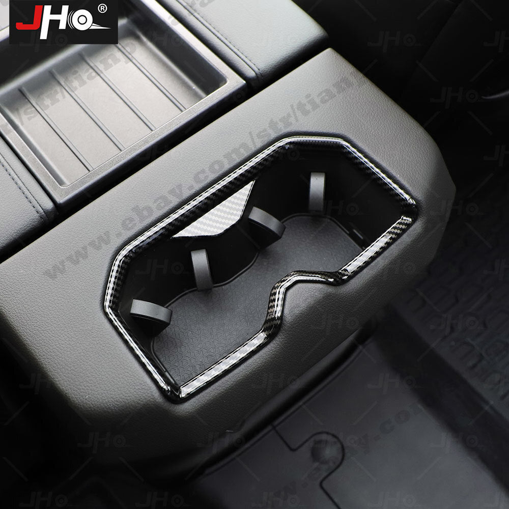 ABS Carbon Fiber Rear for Seat Water Cup Panel Cover Trim for Toyota Tundra 2022