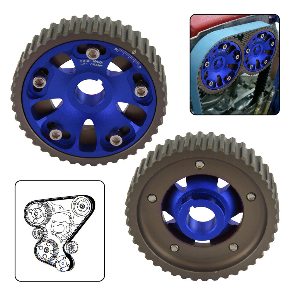 2PCS Adjustable Cam Gears For 93-01 for Honda Prelude H22 H22A1 H22A4 DOHC VTEC Blue