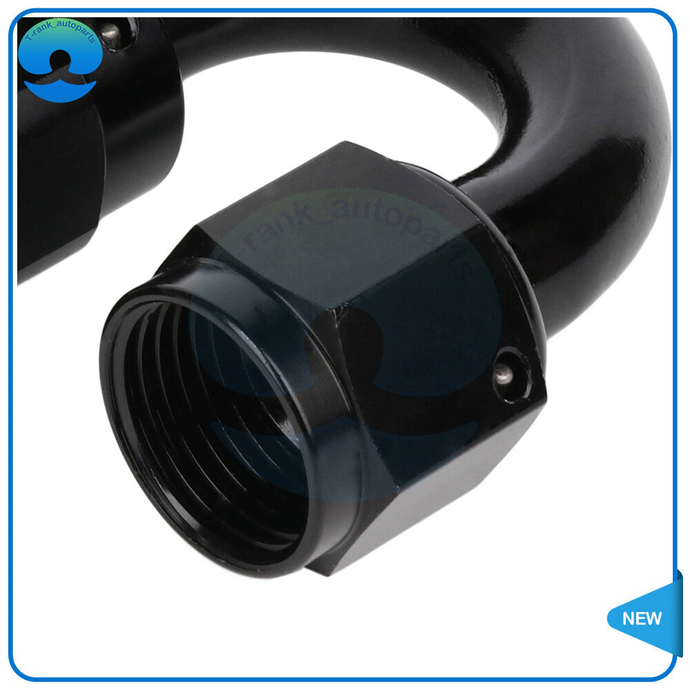 8AN 180 Degree Black Swivel Hose End Fitting Adapter For Oil/Fuel/Gas Hose Line