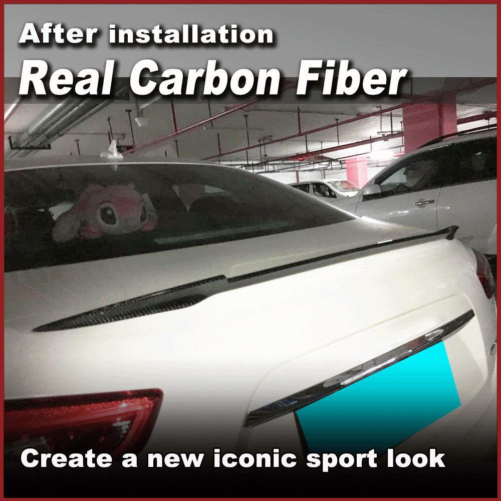 for Maserati Ghibli SQ4 14-20 REAL Carbon Rear Trunk Boot Spoiler Tail Wing Lip